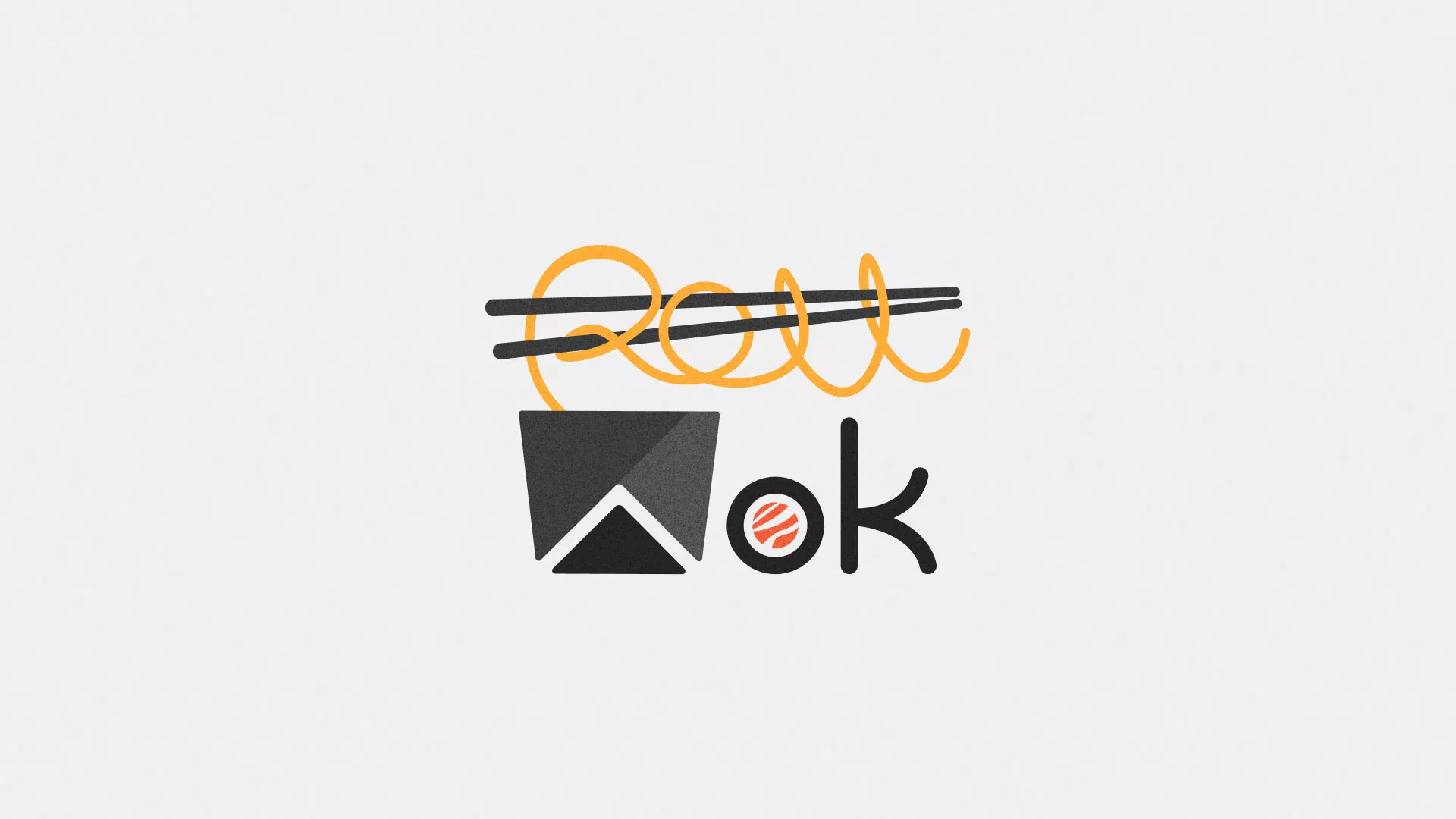 Разработка логотипа суши-бара «Roll Wok Club» в Арамиле