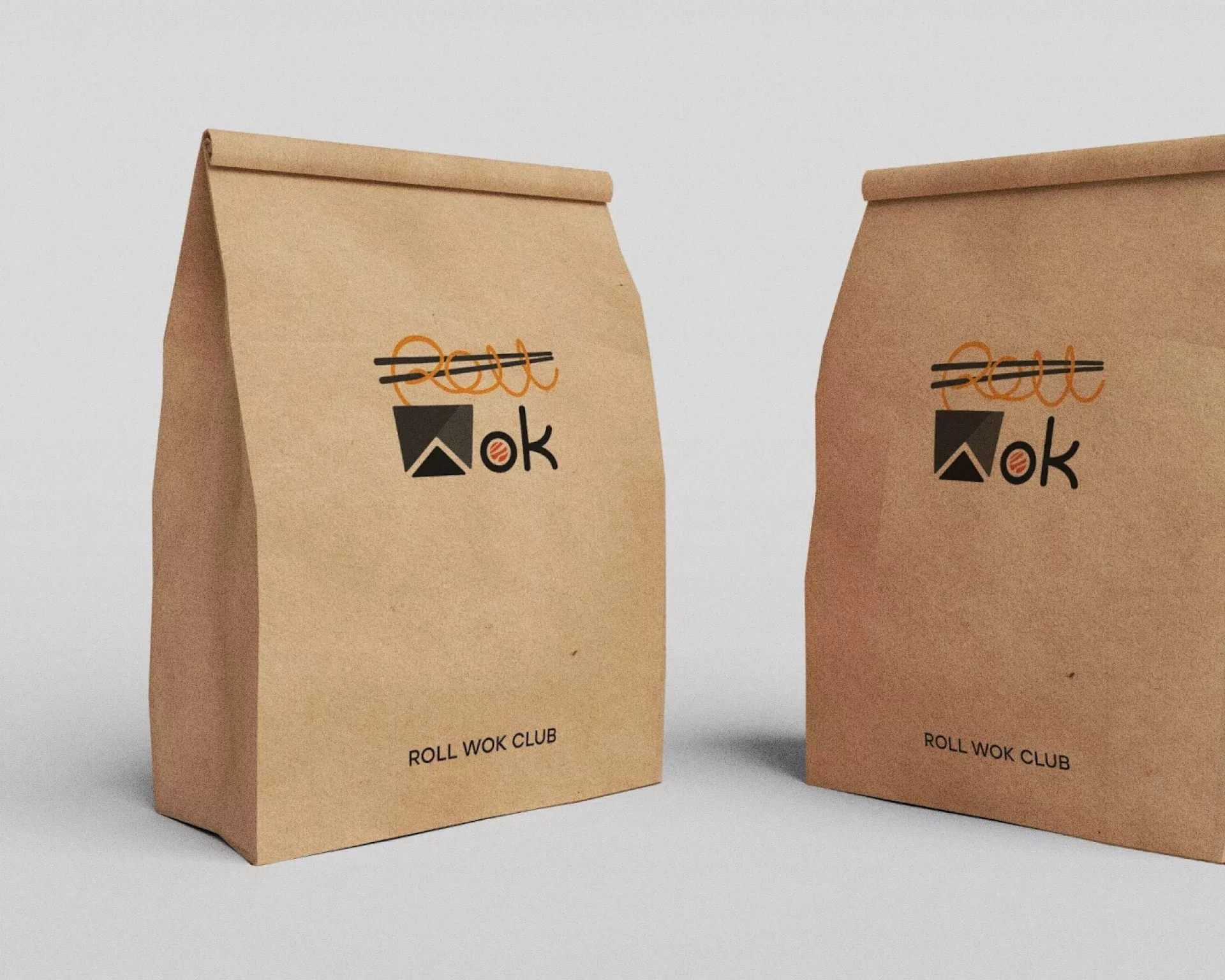 Создание дизайна упаковки суши-бара «Roll Wok Club» в Арамиле